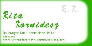 rita kornidesz business card